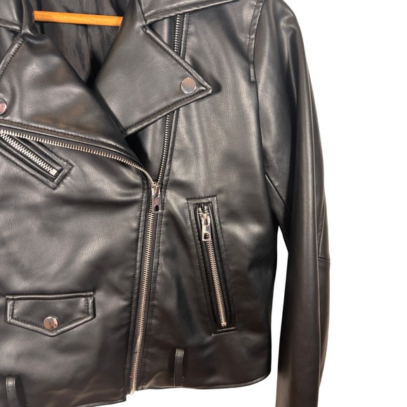 Zara Bloger Favorite Faux Leather Biker Jacket Medium - Picture 5 of 6